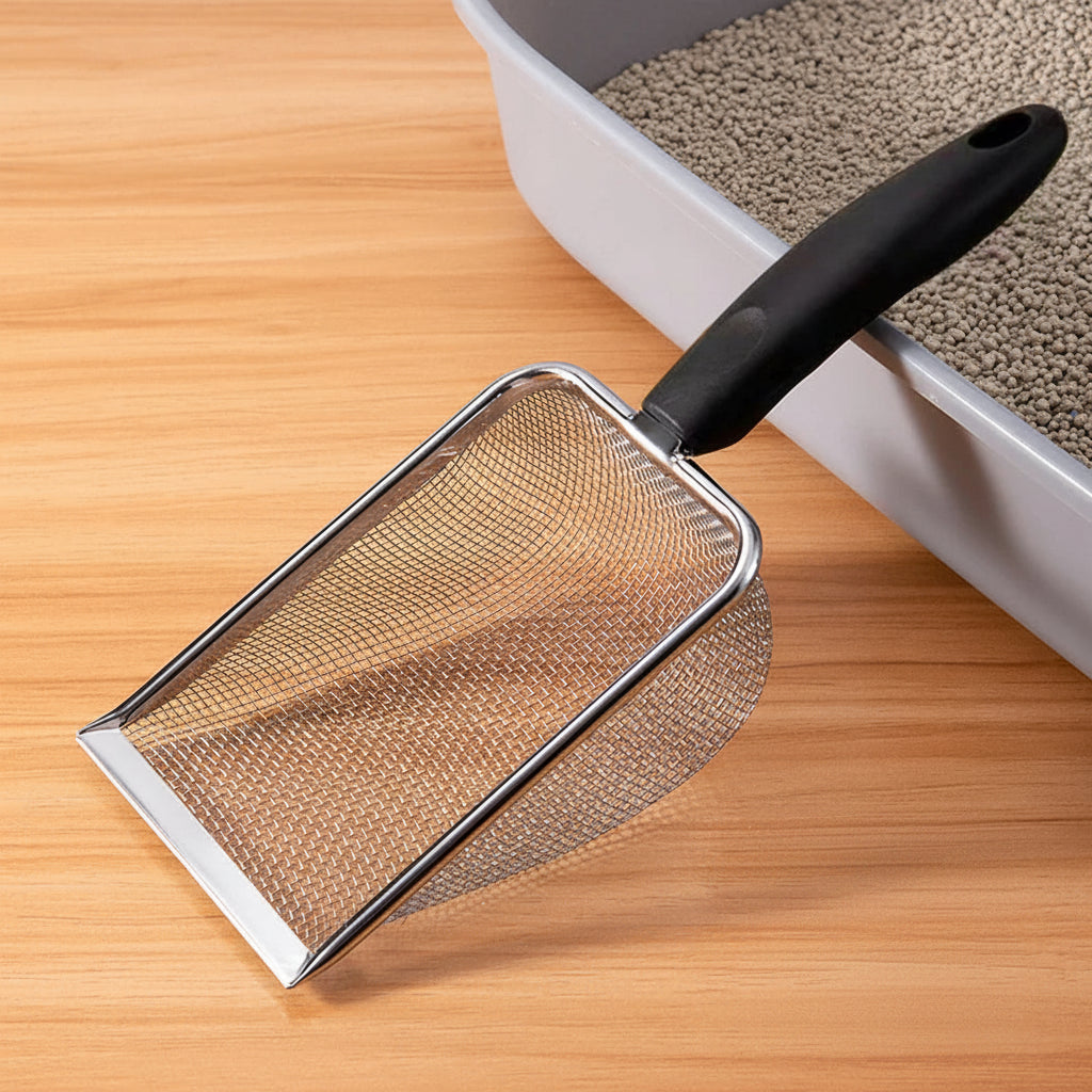 Ergonomic Stainless Steel Cat Litter Scoop