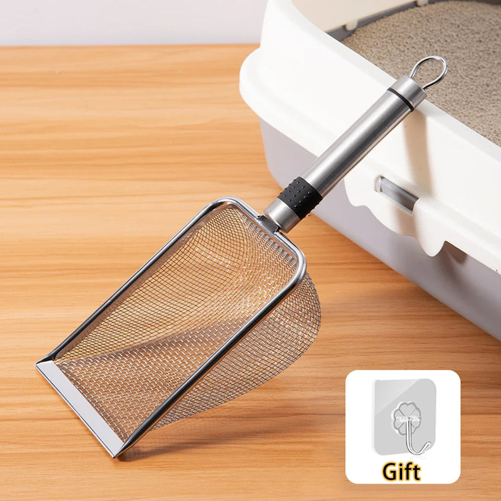 Ergonomic Stainless Steel Cat Litter Scoop