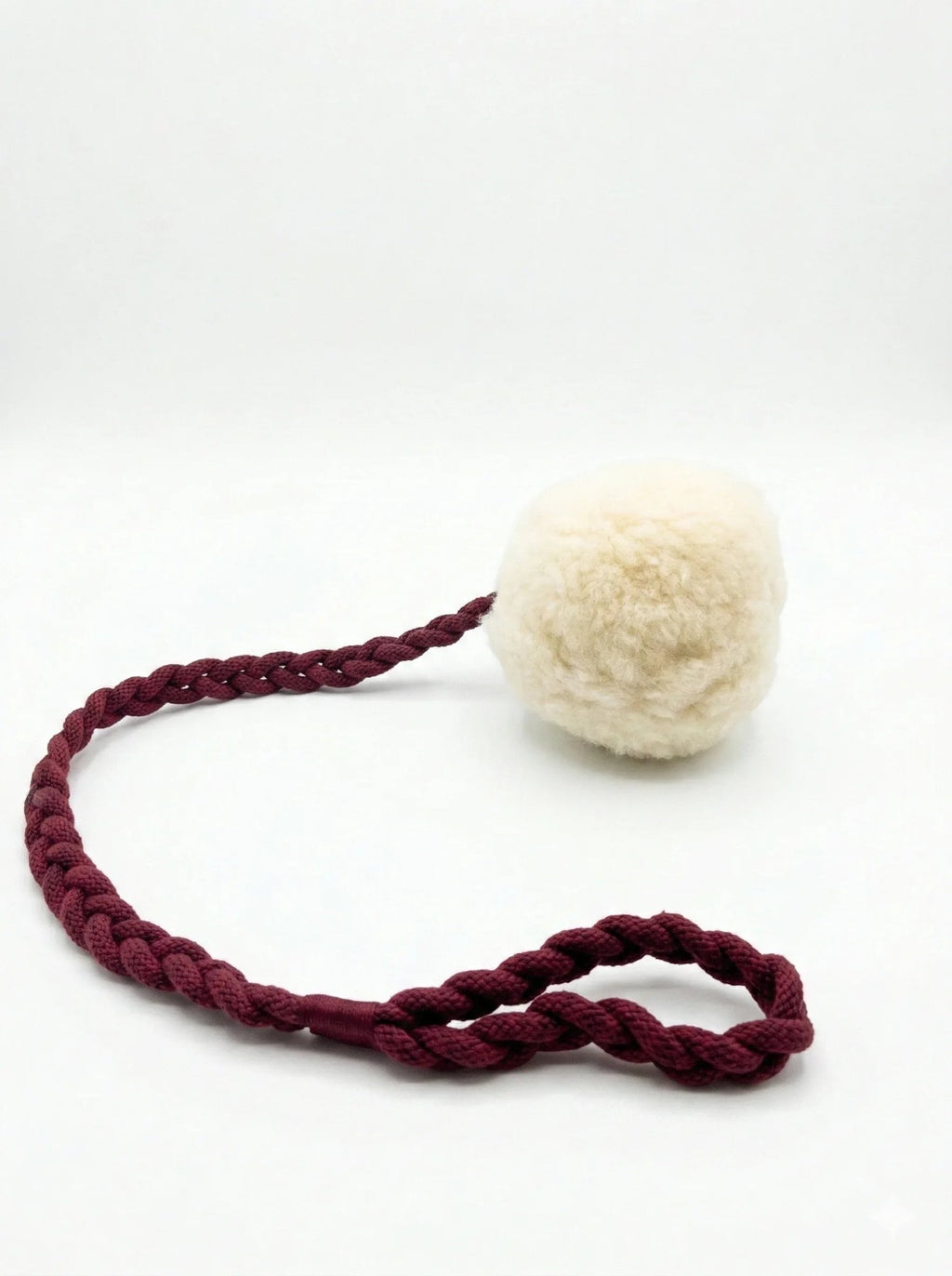 Wool Pom Tug Toy - White - ArctiPet