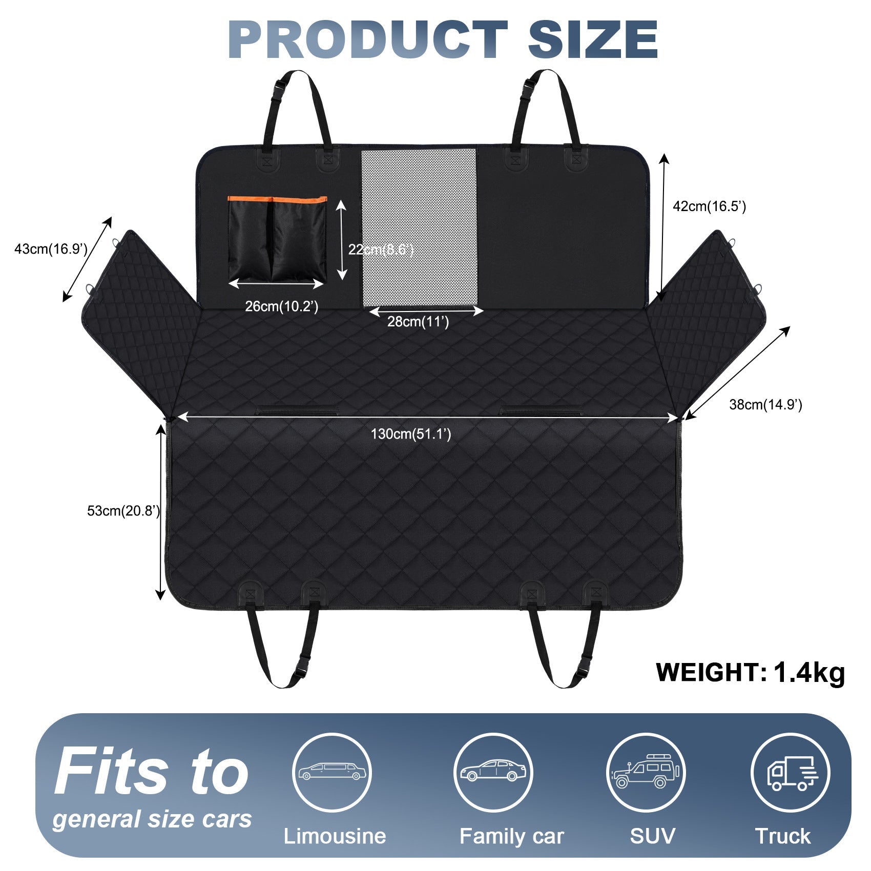 Waterproof Dog Car Seat Cover with Side Flaps - Universal Fit - ArctiPet