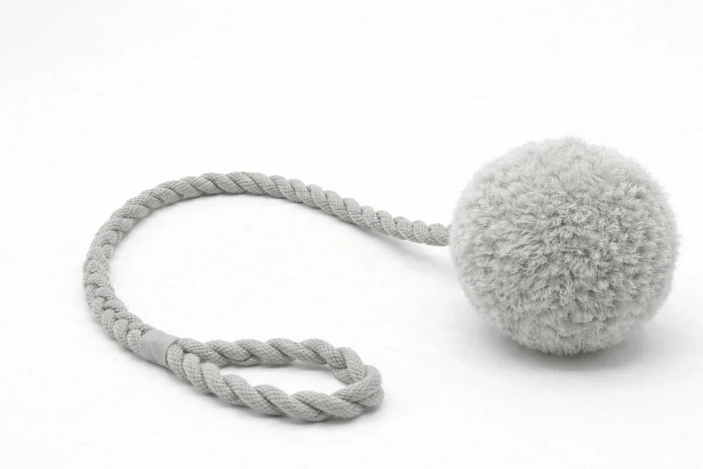 Wool Pom Tug Toy - Grey - ArctiPet