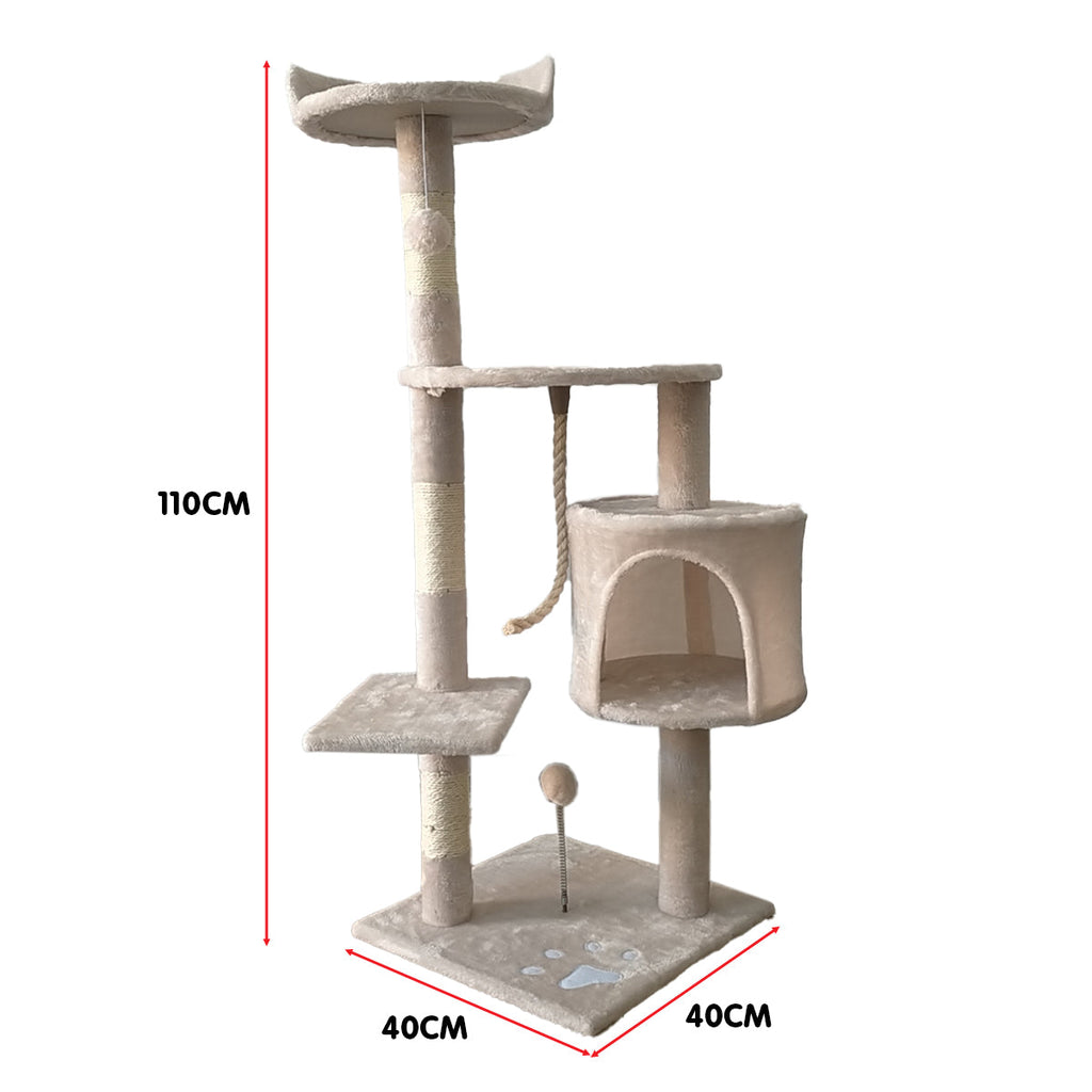 Cat Tree Scratching Post - Beige 110cm