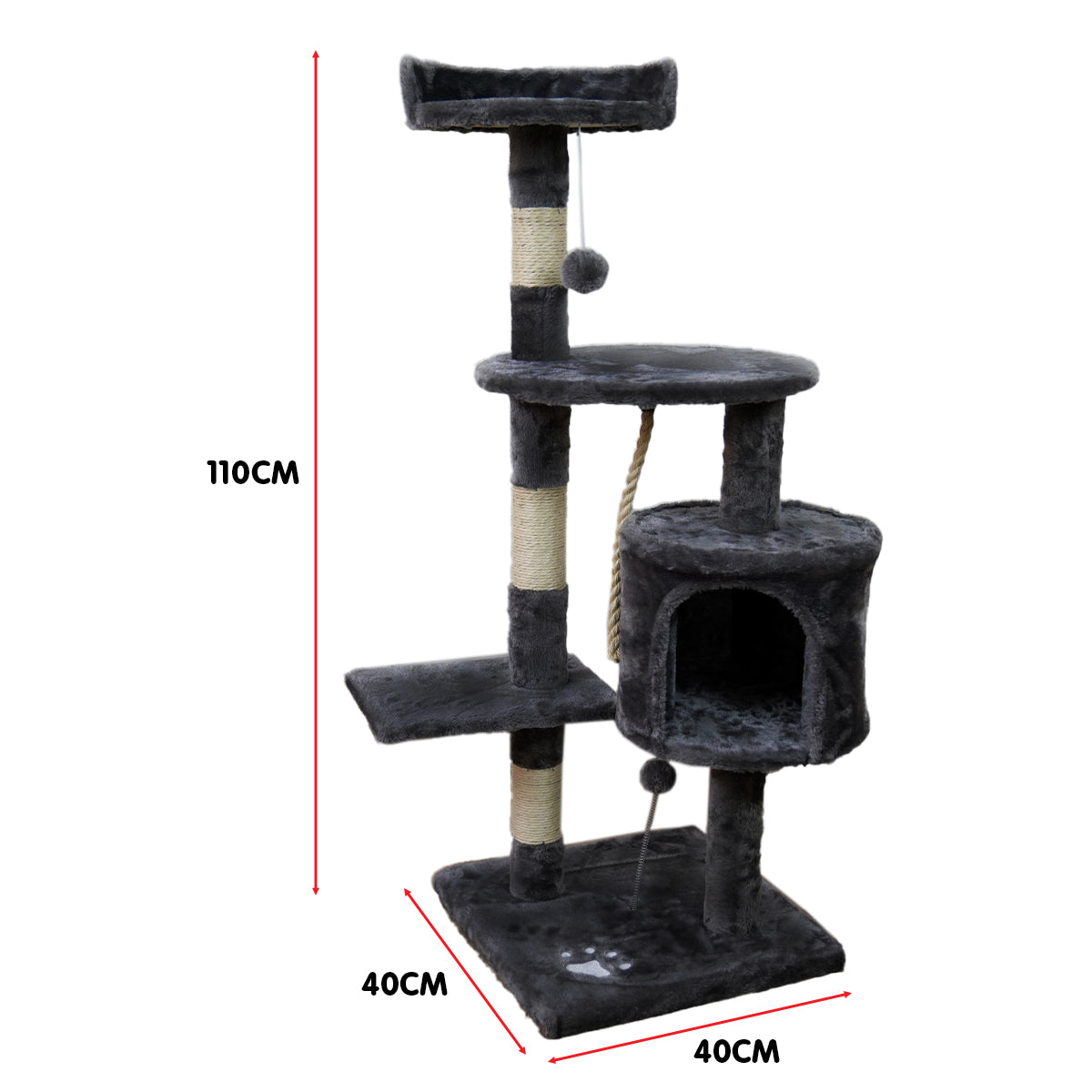 Cat Tree Scratching Post - Dark Grey 110cm