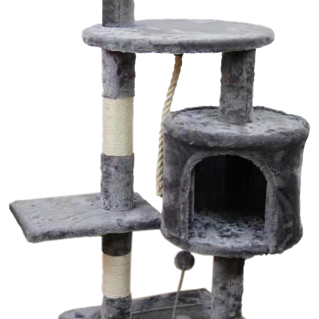 110cm Cat Tree Scratching Post - Silver Grey
