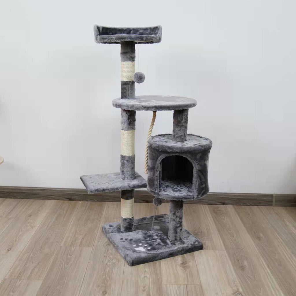 110cm Cat Tree Scratching Post - Silver Grey