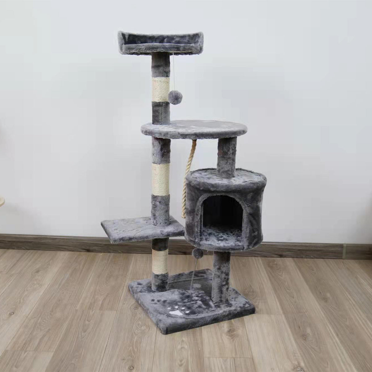 110cm Cat Tree Scratching Post - Silver Grey